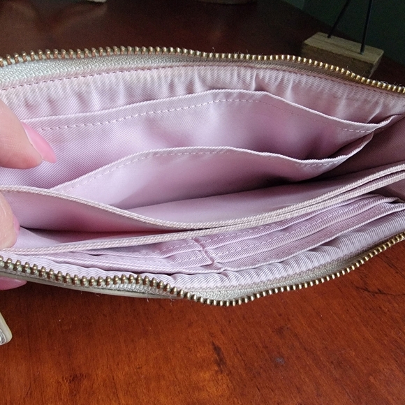 Coach Floral Wallet Wristlet Coated Canvas & White Leather 53842 - Picture 13 of 15